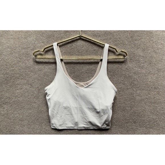 lululemon athletica Tops - Lululemon Shirt Women 6 White Align Cop Tank Top Bra Padded Athleisure Yoga Run